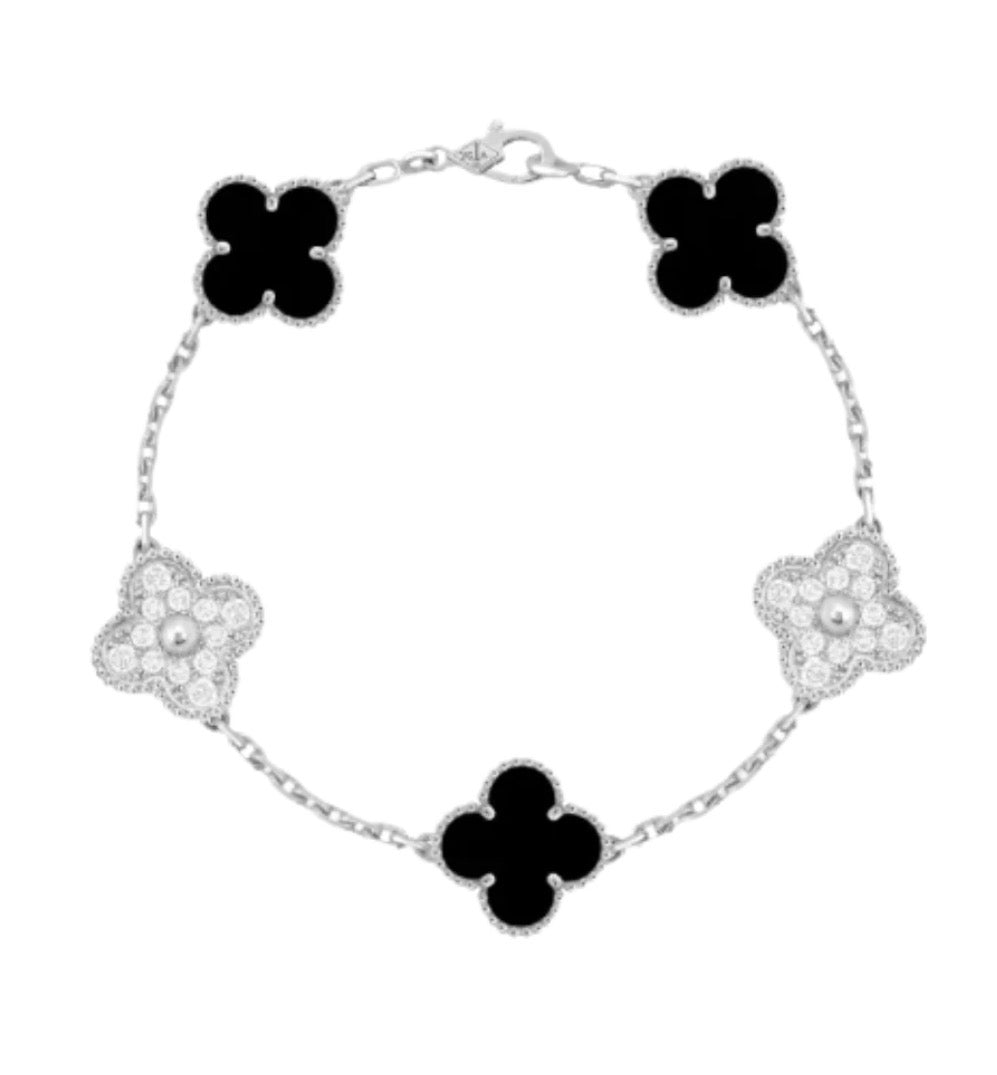 VAN CLEEF PLATA CON NEGRO  (INCLUYE: BOLSA, CERTIFICADO, ESTUCHE, BOLSA)